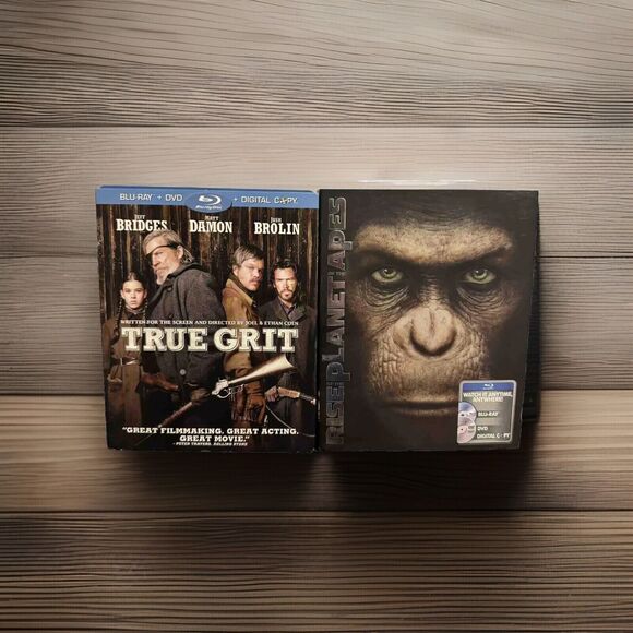 Blu-ray Bundle With Slipcover Rise of the Planet of the Apes & True Grit - Picture 1 of 9